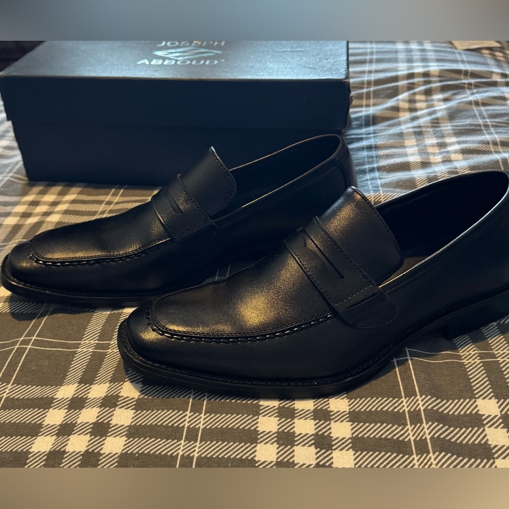 Joseph Abboud Classic Black Leather Loafers